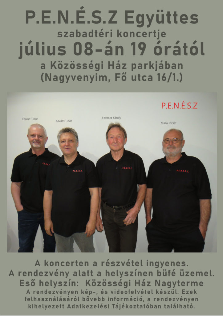 P.E.N.É.S.Z együttes koncertje @ Palágyi József Művelődési Ház és Könyvtár